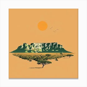 A Table Mountain In Cape Town Minimal Illustrati 1720033756 3 Canvas Print