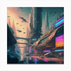 Futuristic City 10 Canvas Print