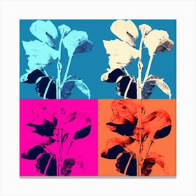 Andy Warhol Style Pop Art Flowers Cyclamen 3 Square Canvas Print
