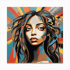 Portrait in Boho style 2 Canvas Print