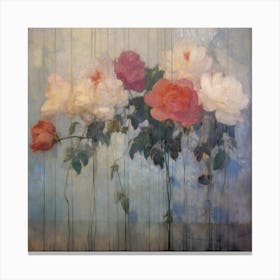 White and Red Roses Canvas Print