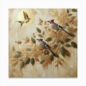 Birds On A Branch 2 Canvas Print