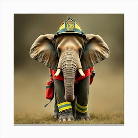 Asm Elephant Wearing Like A Fire Fighter 508026ae 04e0 494d 98ca 16deecea58c2 Canvas Print