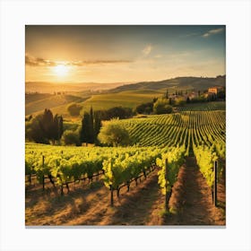 Sunset In Tuscany 4 Canvas Print