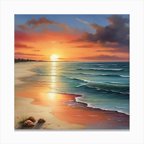 Sunset On The Beach 10 Canvas Print