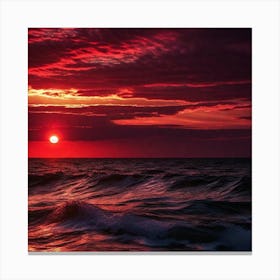Sunset Over The Ocean 170 Canvas Print