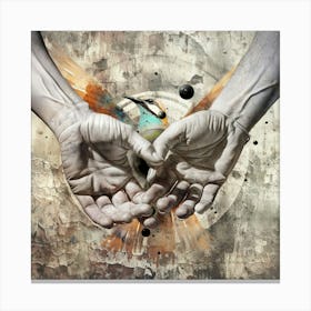 Hands Surreal Illustration Art 01 Canvas Print