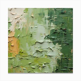 Impasto Enigma: Fragmented Green Realities Canvas Print