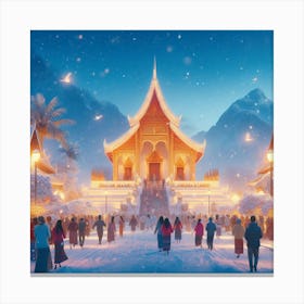 Christmas In Laos 2 Canvas Print