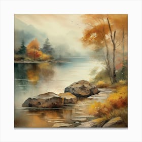 Autumn By The River 2 Canvas Print