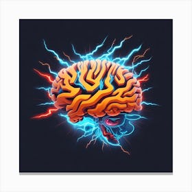 Brain Lightning Canvas Print