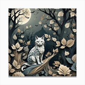 Cat In The Forest 3 Canvas Print