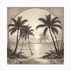 Palm Trees At Sunset Canvas Print