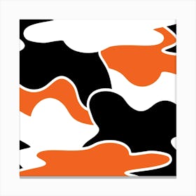 Orange And Black Camouflage 1 Canvas Print