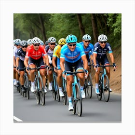 Peloton Ciclistas Sprints Final Canvas Print