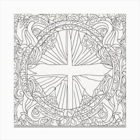 Cross Coloring Page Canvas Print