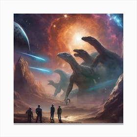 Godzilla In Space Canvas Print