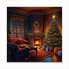 Christmas In The Living Room 19 Canvas Print