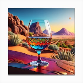 Desert Landscape With Wine Glass Canvas Print