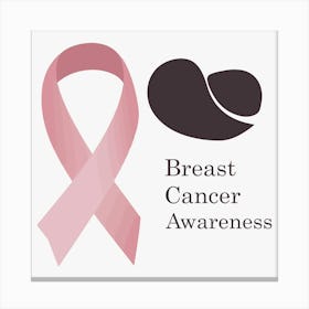 Women Breast Cancer Awareness background with brassiere Calligraphy in Pink Ribbon international symbol for month October suitable for clipart and poster and wall art 1 Canvas Print