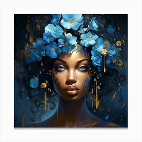 Blue Flower Girl 2 Canvas Print