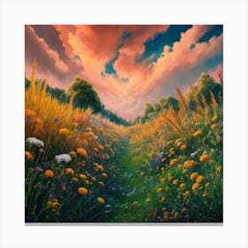 Vibrant Meadow Dreamscape Canvas Print