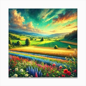 Field Of Flowers Canvas Print