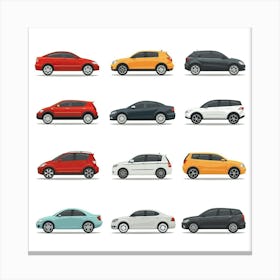 Car Icons Set Canvas Print