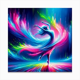 "Vibrant Euphoria: Dance in Colorful Abstraction"  Dive into the 'Vibrant Euphoria: Dance in Colorful Abstraction', a visually striking artwork where the fluidity of dance meets the boldness of abstract color. This piece depicts a dancer enveloped in a whirlwind of vibrant hues that radiate with the energy of her movement. The image is a celebration of motion and color, perfect for spaces that embrace contemporary art, vivacity, and creative expression. The intense spectrum of colors captures the viewer's imagination, making it a compelling choice for those seeking to infuse their environment with the dynamic spirit of performance and modern artistic flair. Canvas Print