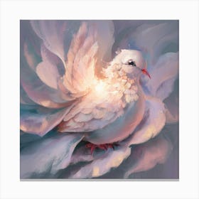 Abstract Painting Of Luminescent Dove 1 Canvas Print