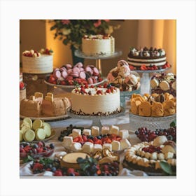 Decadent dessert table 4 Canvas Print