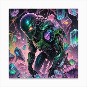 Alien And Cubes Of Ice Canvas Print