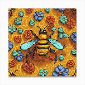 Bees And Flowers Canvas Print