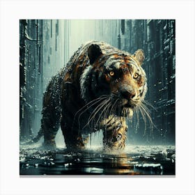 Tiger In The City Canvas Print