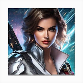 Brunette Space Captain Canvas Print