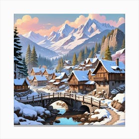 Snowy Winter Art Print (2) Canvas Print