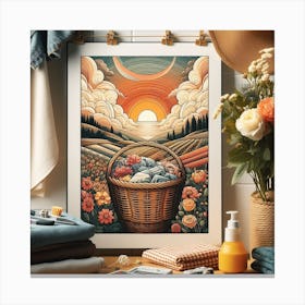 Laundry day and laundry basket 9 Canvas Print
