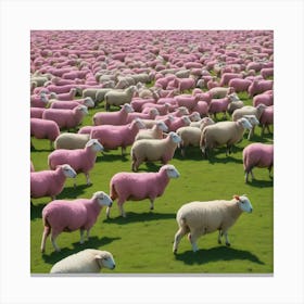 When sheep eat pink grass Canvas Print