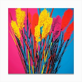 Fountain Grass 1 Pop Art Illustration Square Canvas Print