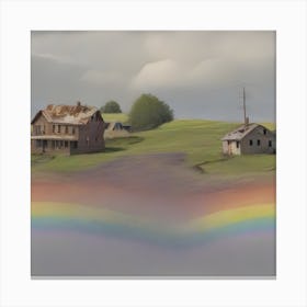 Rainbow Over A House Canvas Print