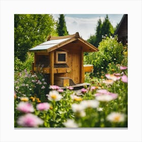 Bee Hive In The Garden Canvas Print