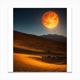 Full Moon In The Desert Canvas Print