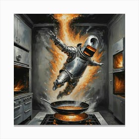 Spaceman In The Kitchen Canvas Print