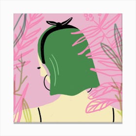 Jungle Girl Square Canvas Print