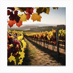 Vineyards In Autumn 3 Canvas Print