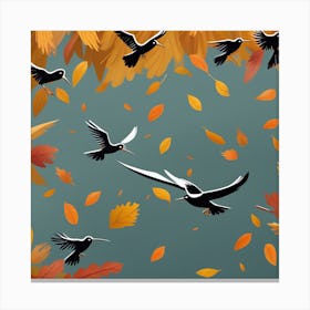 Autumn Birds Flying In The Sky 1 Canvas Print