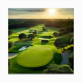 Golf Course At Sunset 6 Canvas Print