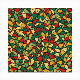 Mosaic Seamless Pattern, A Pattern Featuring Abstract Geometric Shapes With Parlell Lines And Mustard Rustic Green And Red Colors, 126 Canvas Print
