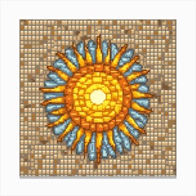 Mosaic Sun A Sun Created From A Mosaic Of Small Tiles 25 Canvas Print