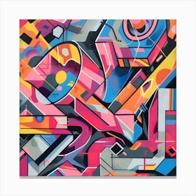 Mural , Graffiti, Street Art, Urban Hues Canvas Print